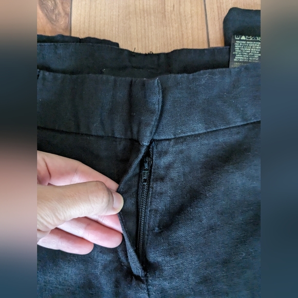 RW&CO. Pure Linen Wide Leg Medium Rise Charcoal Gray Pants Size US 4 - Picture 6 of 9